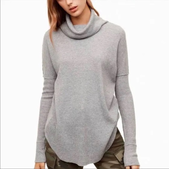 TNA Grey Waffle Sweater XS - Picture 2 of 5